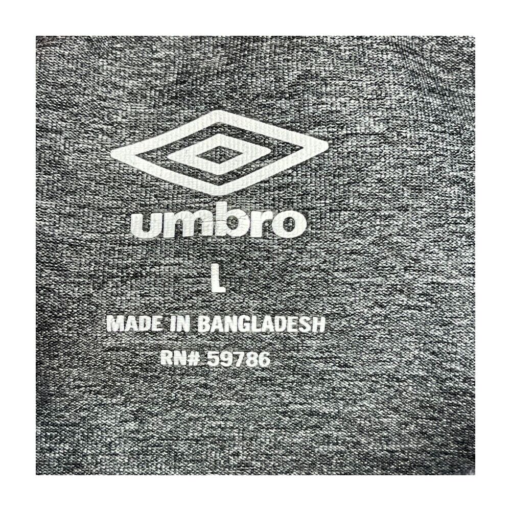 Umbro Running Shirt Women's Large Heather Gray Orange Polyester Stretch Pullover - Picture 2 of 7